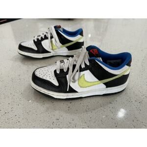 Nike Dunk Low Signal Blue Lemon Twist Black White Shoes DQ0977-100 Size 5Y